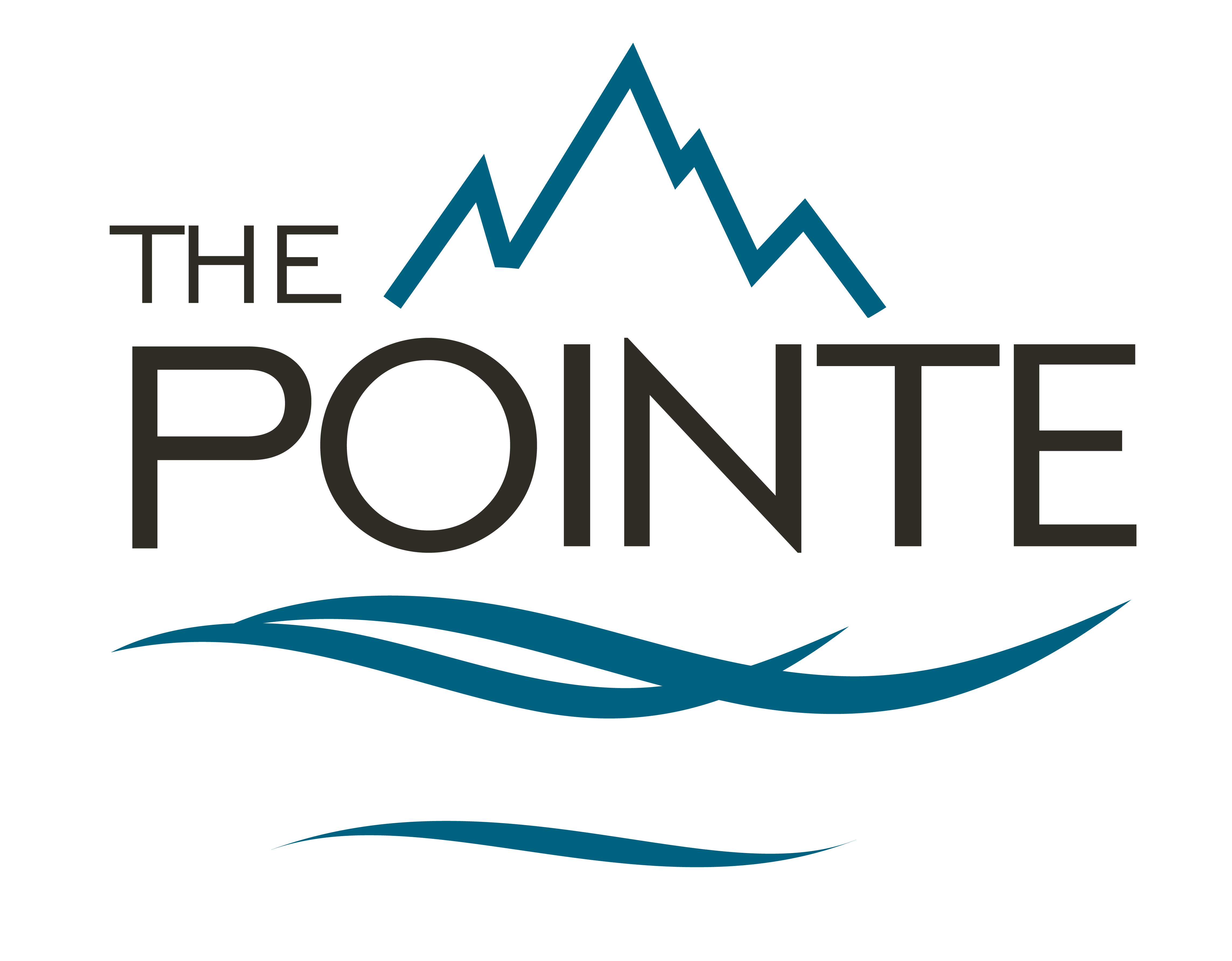 The Pointe logo features a mountain and waves.